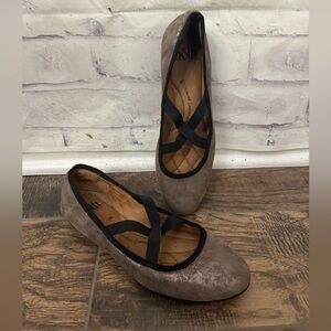 Eurosofft By Sofft Size 7M Haina Ballet Flats Comfort Shoe Brown‎ Metallic